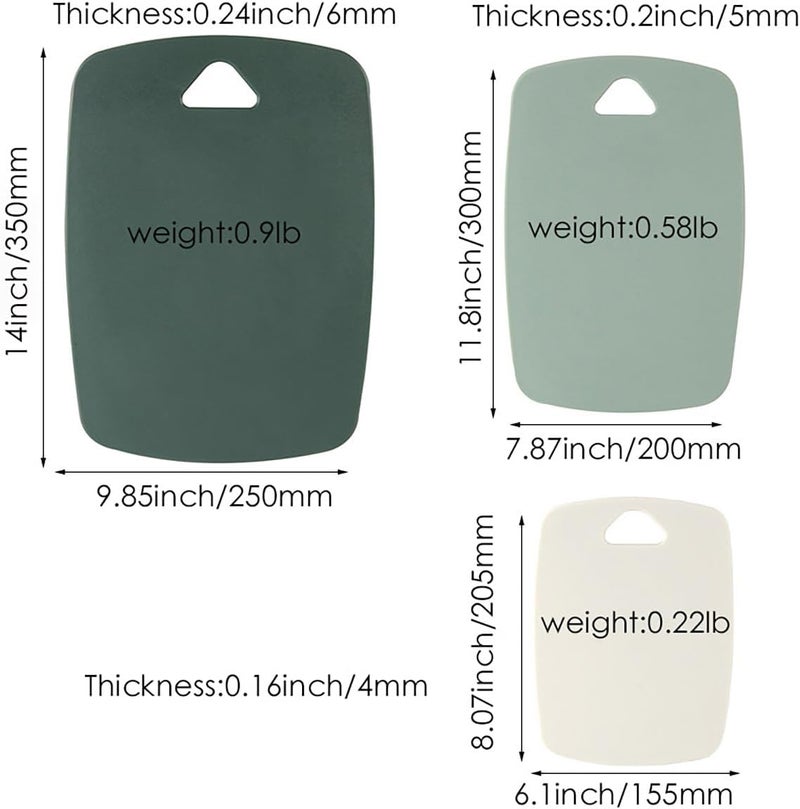 MiHerom Cutting Board Set for Kitchen,Plastic Large-small Chopping Board Set of 3,Dishwasher Safe,BPA Free - Image 2